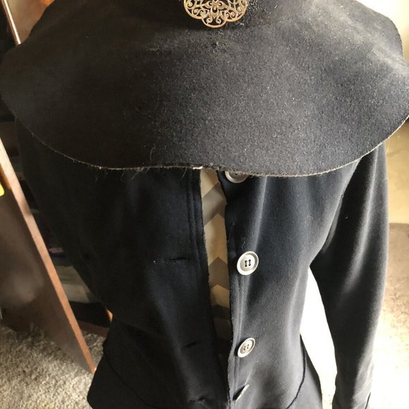 Lili & Q Black Jacket with Mandarin Collar Festival Jacket Boho Clothing Small - Picture 2 of 8